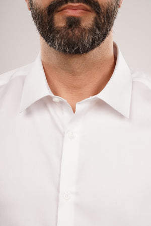 Cămașă Bărbați Albă Non-Iron – Bumbac Superfin