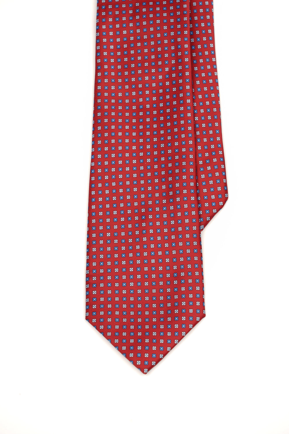 Cravată roșie clasică cu model geometric