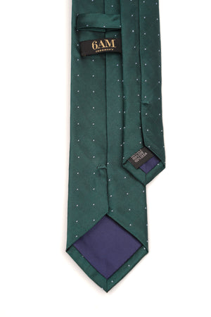 Cravată verde smarald din mătase cu model geometric discret
