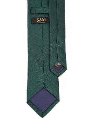 Cravată verde smarald din mătase cu model herringbone