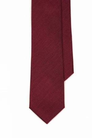 Cravată burgundy din mătase cu model herringbone