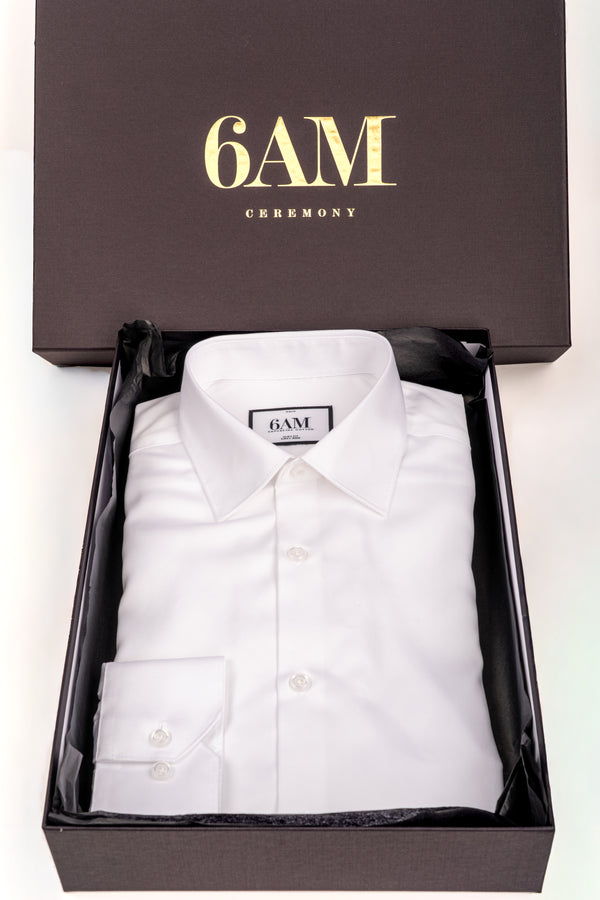 Cămașă Bărbați Albă Non-Iron – Bumbac Superfin