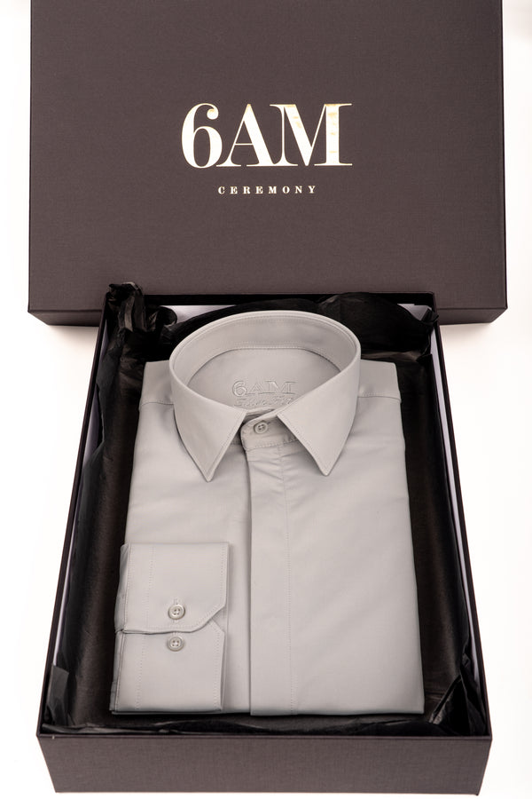 Cămașă Bărbați Gri Deschis – 97% Bumbac