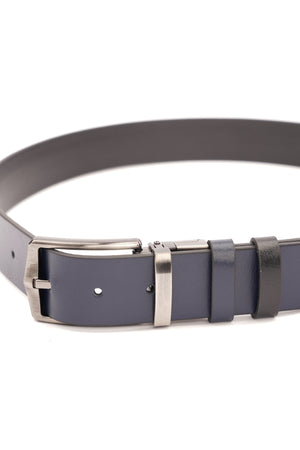 Curea Reversibilă Bărbați din Piele Naturală Bleumarin și Neagră cu Cataramă Rotativă Metalică