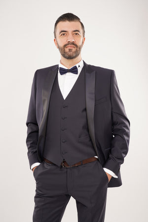 Smoking Bărbați Bleumarin Premium din Lână