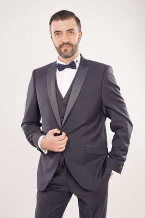 Smoking Bărbați Bleumarin Premium din Lână