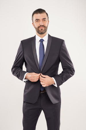 Smoking Bărbați Bleumarin Premium din Lână