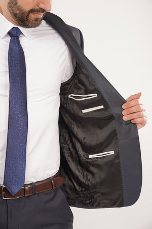 Smoking Bărbați Bleumarin Premium din Lână