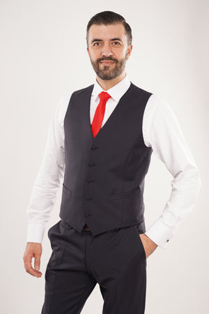 Smoking Bărbați Bleumarin la Două Rânduri de Nasturi Premium