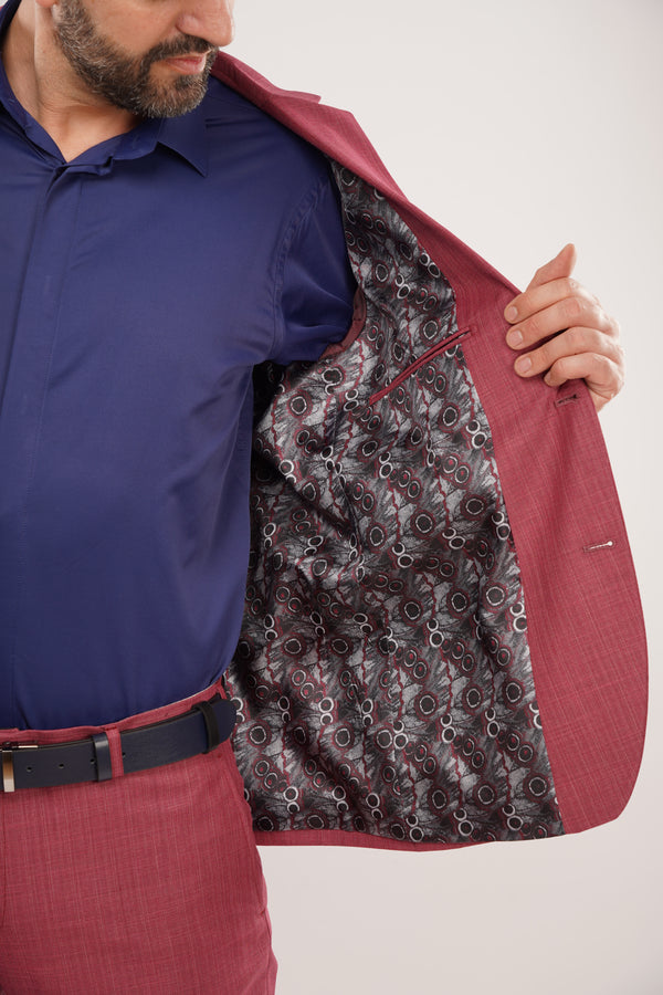 Costum Bărbați Roz din Lână