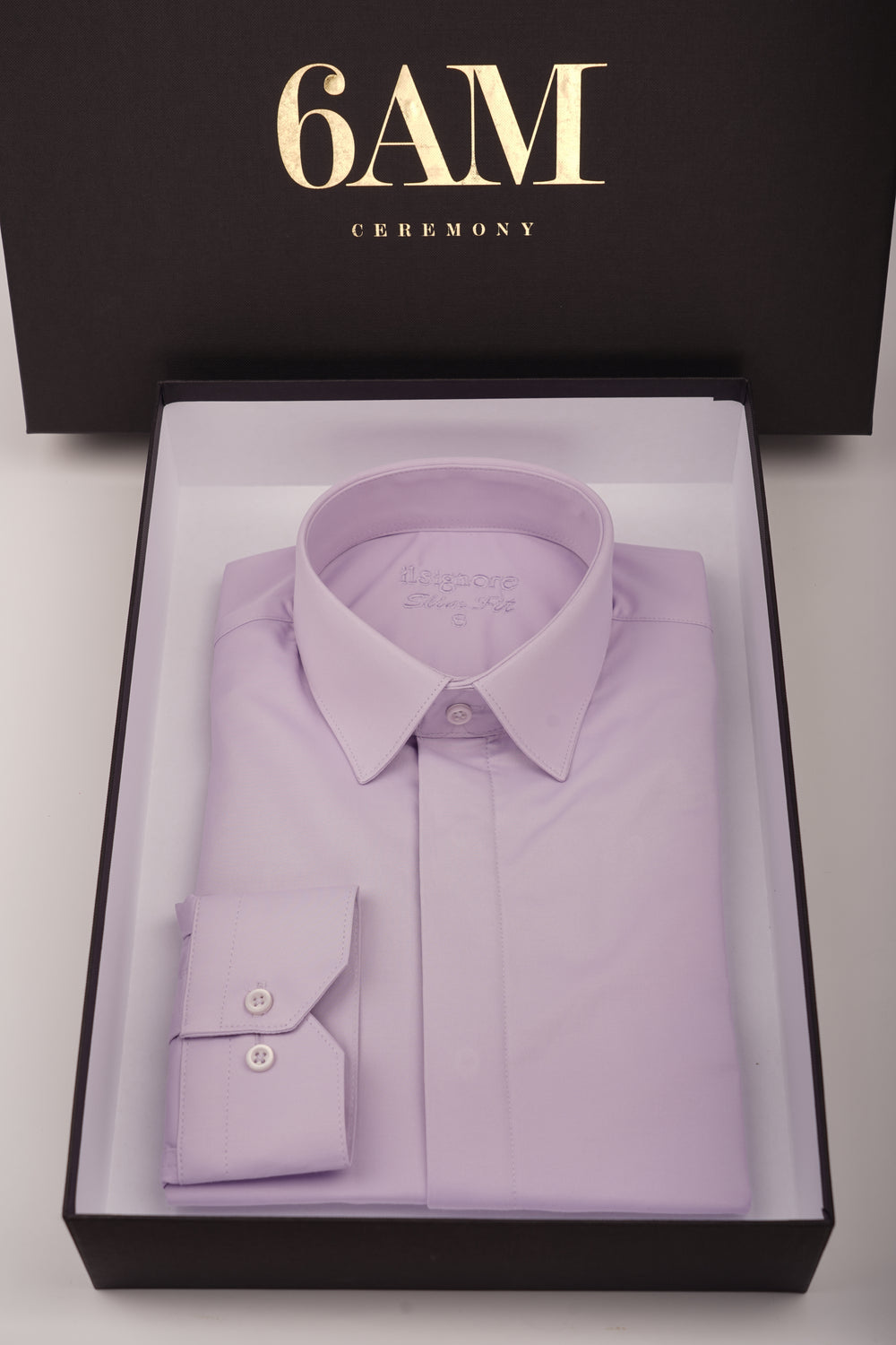 Cămașă Bărbați Lila din Bumbac cu Nasturi Acoperiți Slim Fit