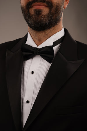 Cămașă Bărbați White Tie cu Guler Rândunică și Plastron 6AM