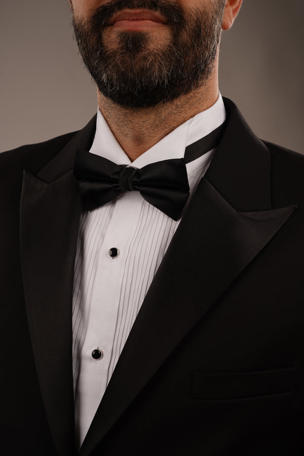 Cămașă Bărbați White Tie cu Guler Rândunică și Plastron 6AM
