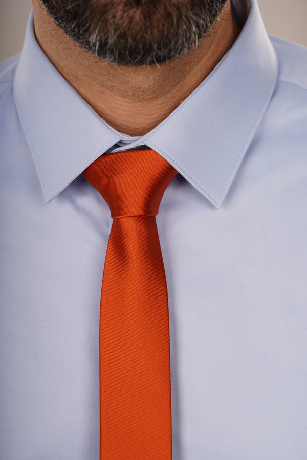 Cămașă Bărbați Albastră din Bumbac cu Nasturi Acoperiți Slim Fit
