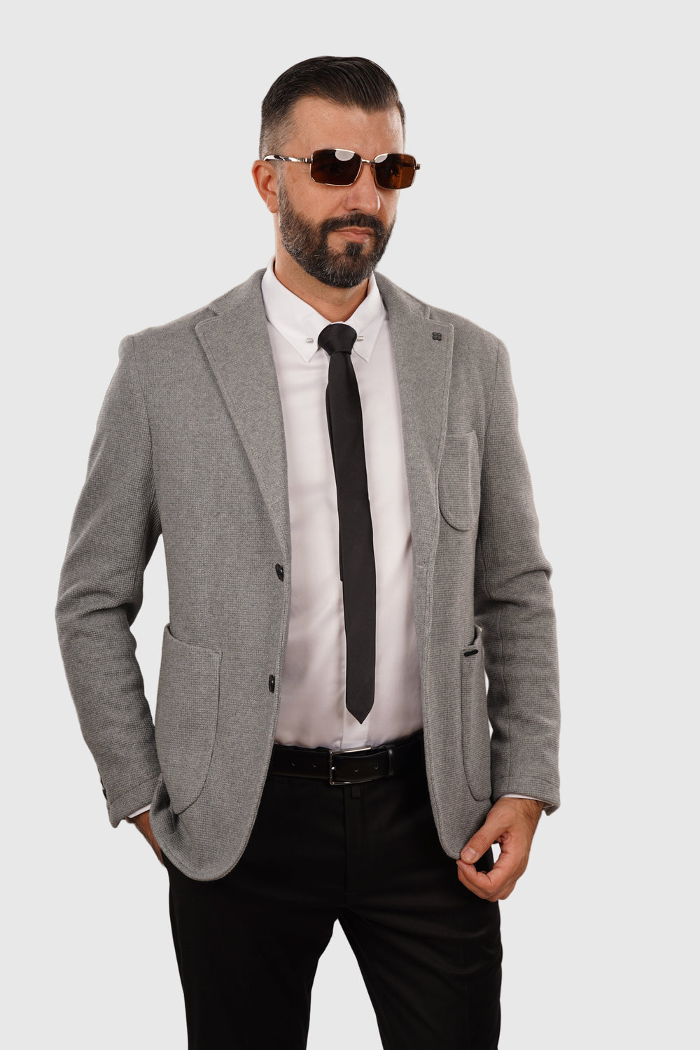 Cămașă Bărbați Albă cu Guler Pin
