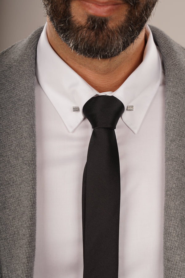 Cămașă Bărbați Albă cu Guler Pin