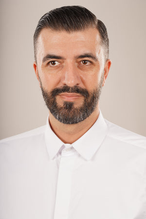 Cămașă Bărbați Albă din Bumbac cu Nasturi Acoperiți