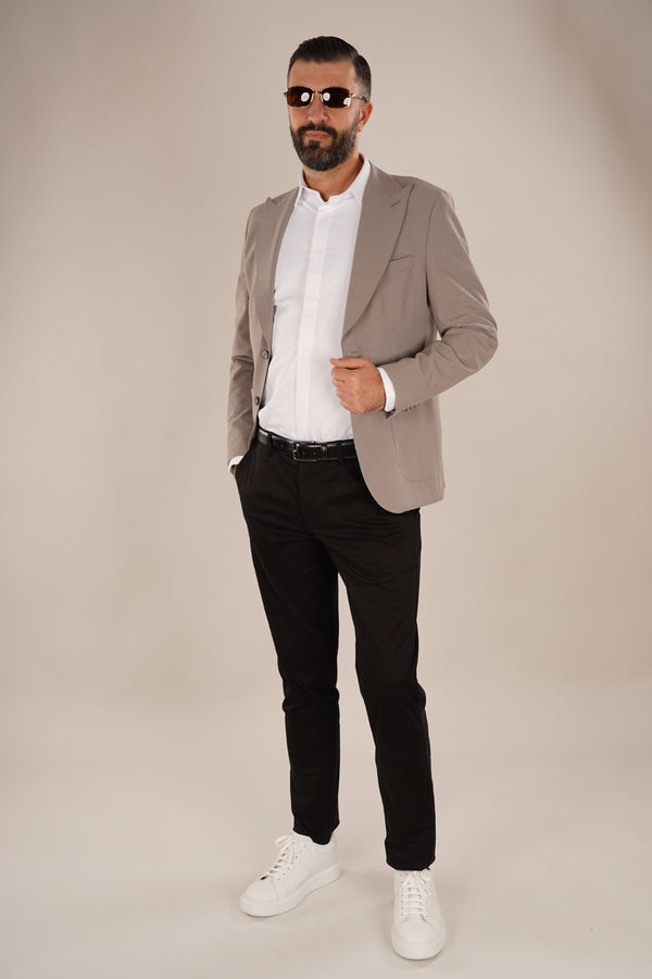 Pantaloni Bărbați Chinos Negri din Bumbac Slim Fit 6AM
