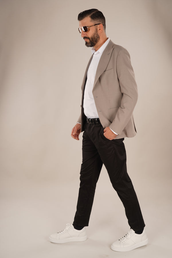 Pantaloni Bărbați Chinos Negri din Bumbac Slim Fit 6AM