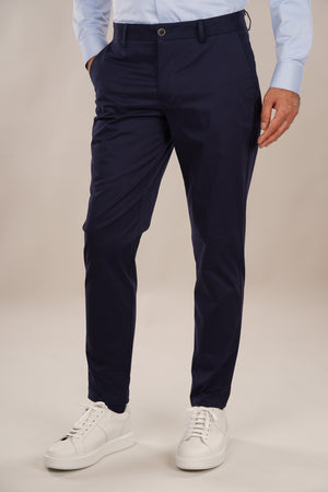 Pantaloni Bărbați Chinos Bleumarin din Bumbac Slim Fit 6AM