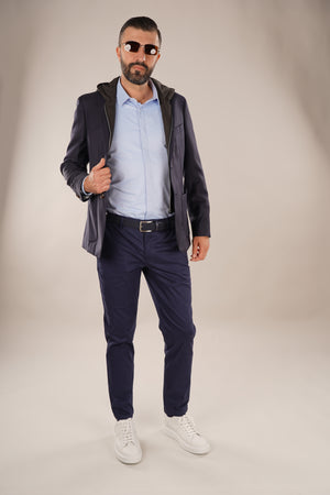 Pantaloni Bărbați Chinos Bleumarin din Bumbac Slim Fit 6AM