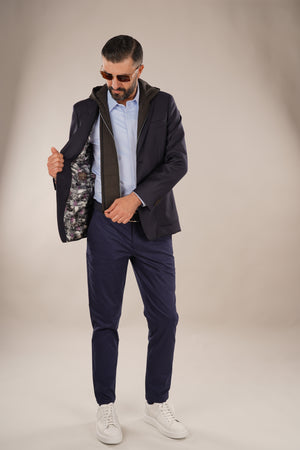 Pantaloni Bărbați Chinos Bleumarin din Bumbac Slim Fit 6AM