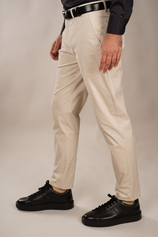 Pantaloni Bărbați Chinos Bej din Bumbac Slim Fit 6AM
