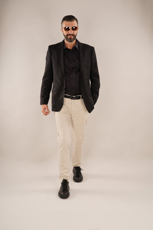 Pantaloni Bărbați Chinos Bej din Bumbac Slim Fit 6AM