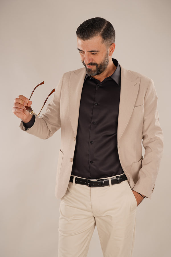 Pantaloni Bărbați Chinos Bej din Bumbac Slim Fit 6AM