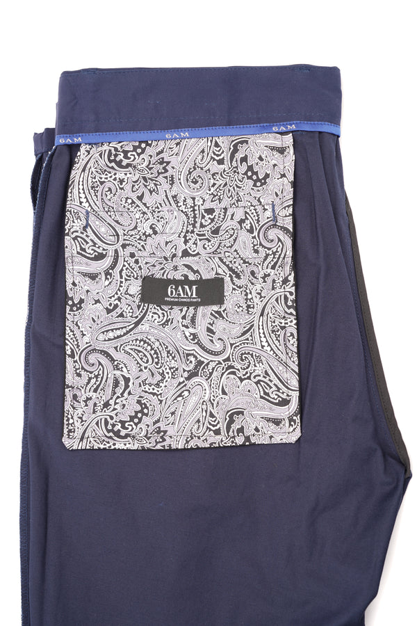 Pantaloni Bărbați Chinos Bleumarin din Bumbac Slim Fit 6AM