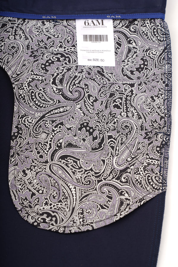 Pantaloni Bărbați Chinos Bleumarin din Bumbac Slim Fit 6AM