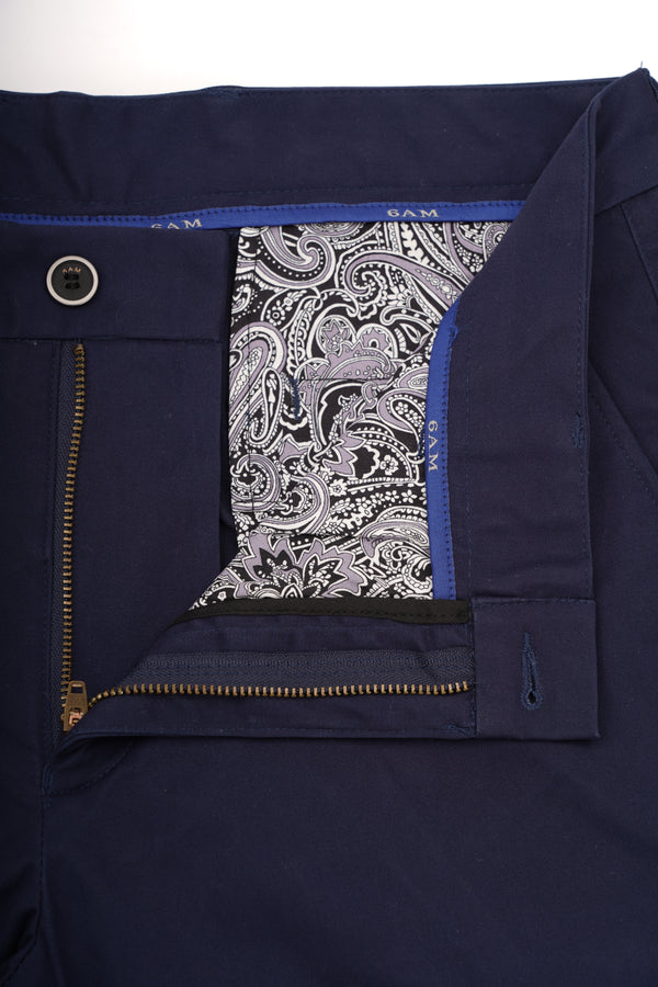 Pantaloni Bărbați Chinos Bleumarin din Bumbac Slim Fit 6AM