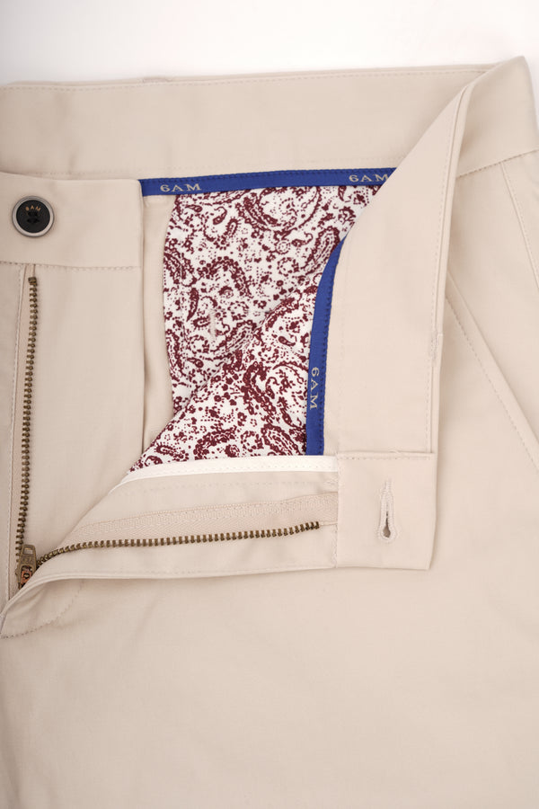 Pantaloni Bărbați Chinos Bej din Bumbac Slim Fit 6AM