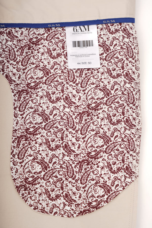 Pantaloni Bărbați Chinos Bej din Bumbac Slim Fit 6AM