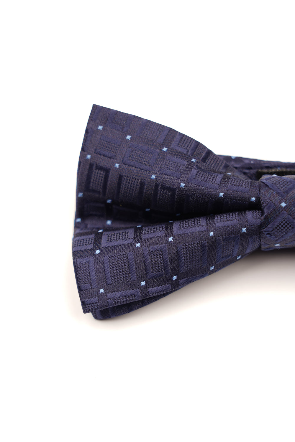 Papion pre-legat albastru închis cu puncte albastre din mătase