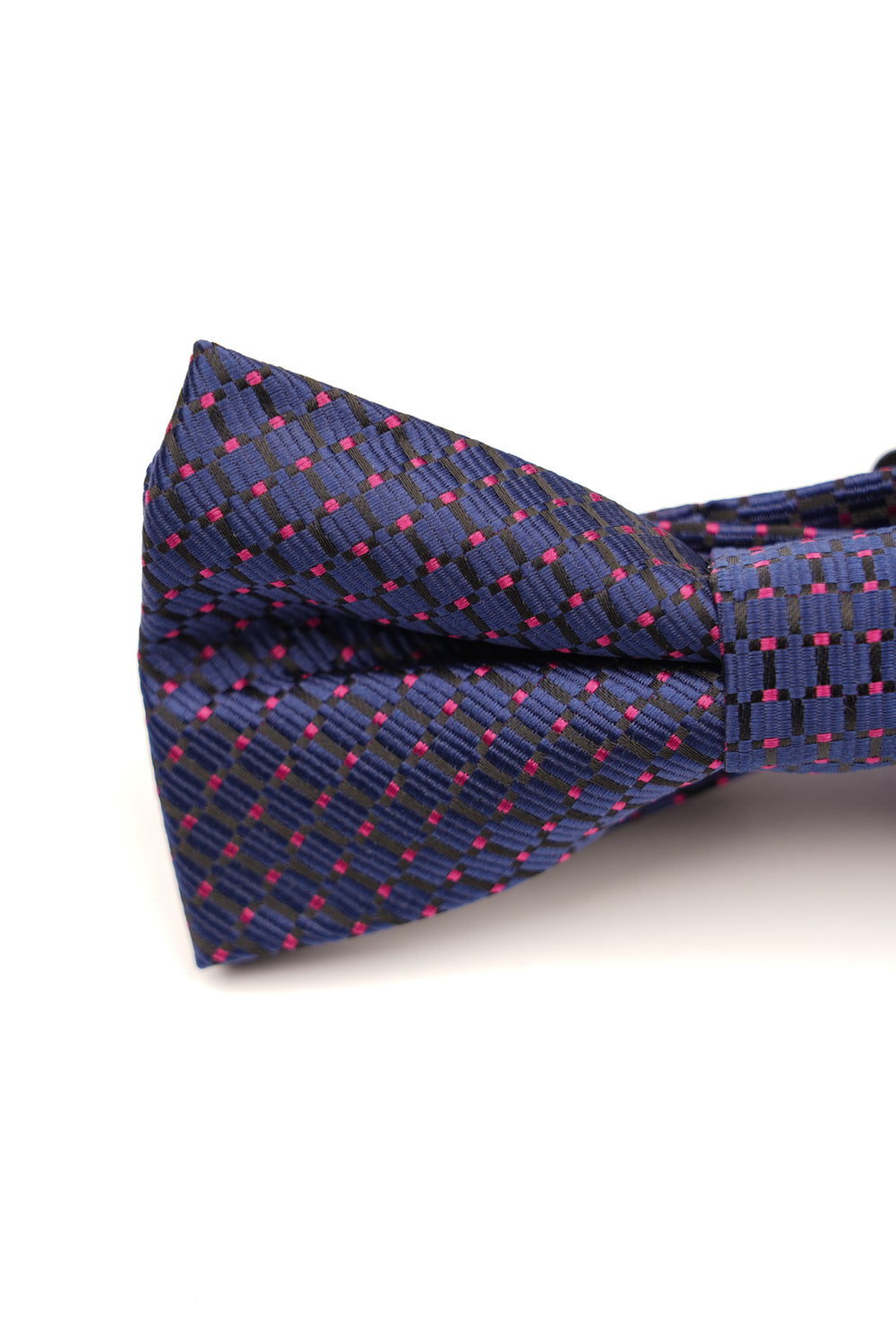 Papion pre-legat albastru cu puncte roz din mătase