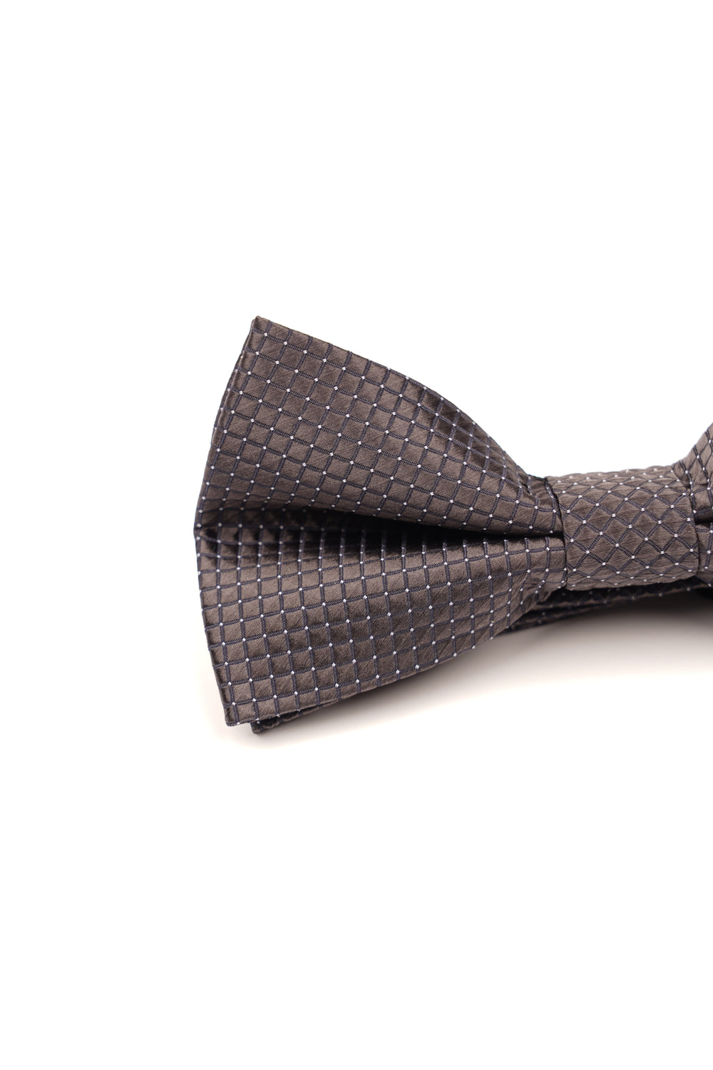 Papion pre-legat gri închis cu model pătrat din mătase