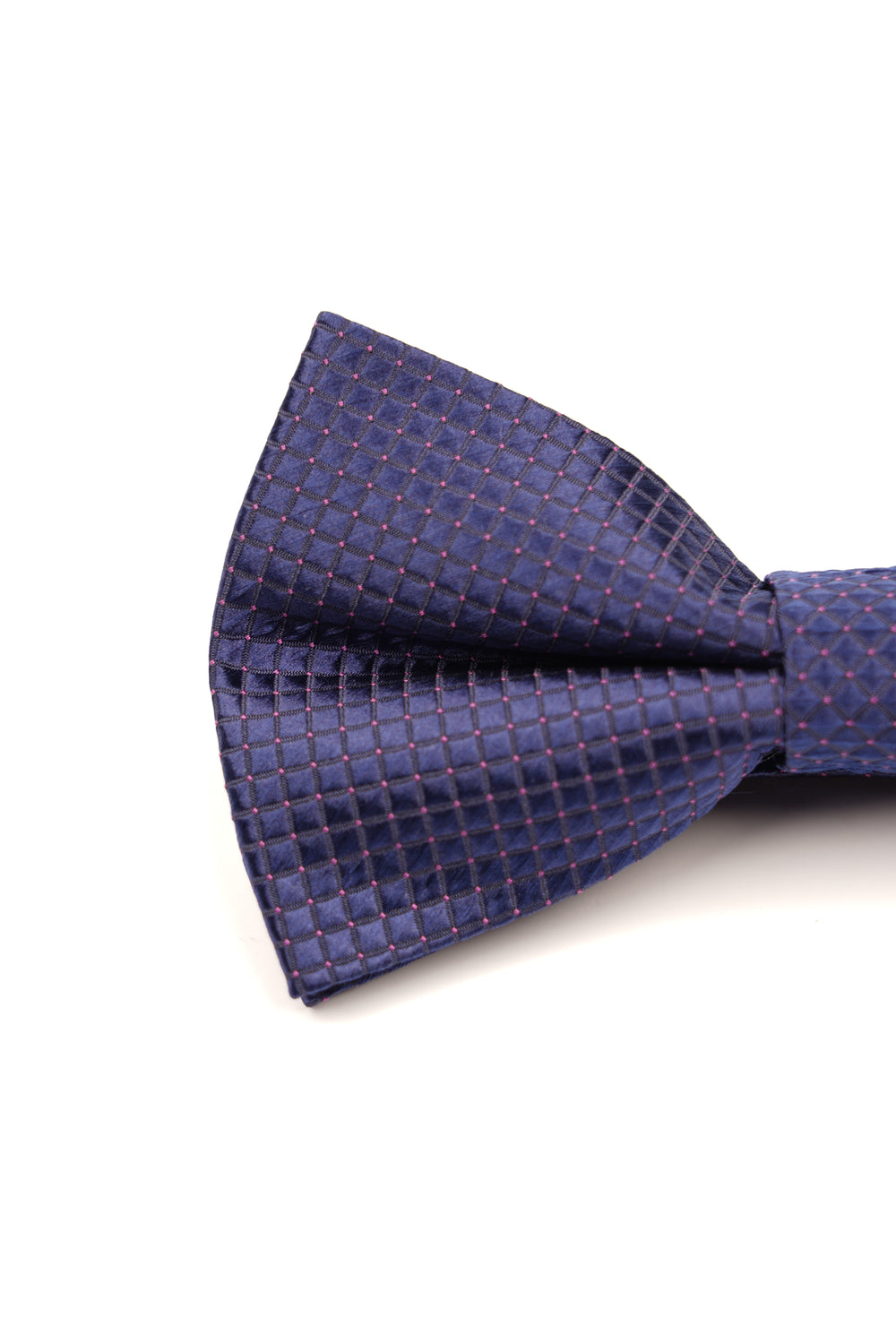 Papion pre-legat albastru cu model pătrat roșu din mătase