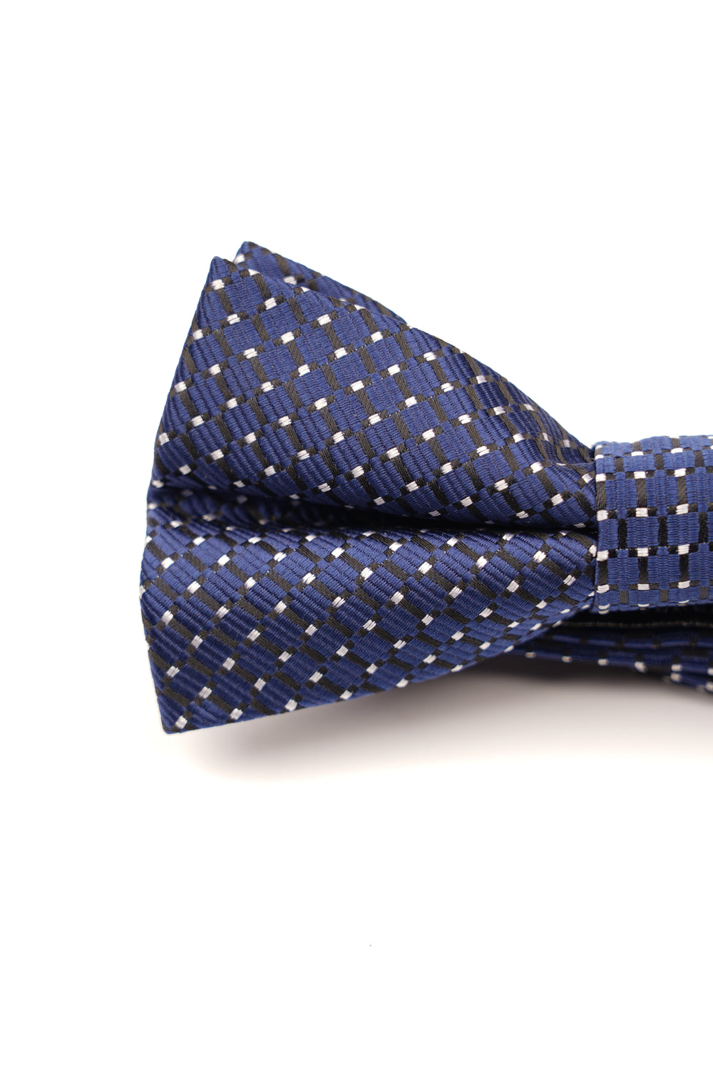 Papion pre-legat albastru cu puncte albe din mătase