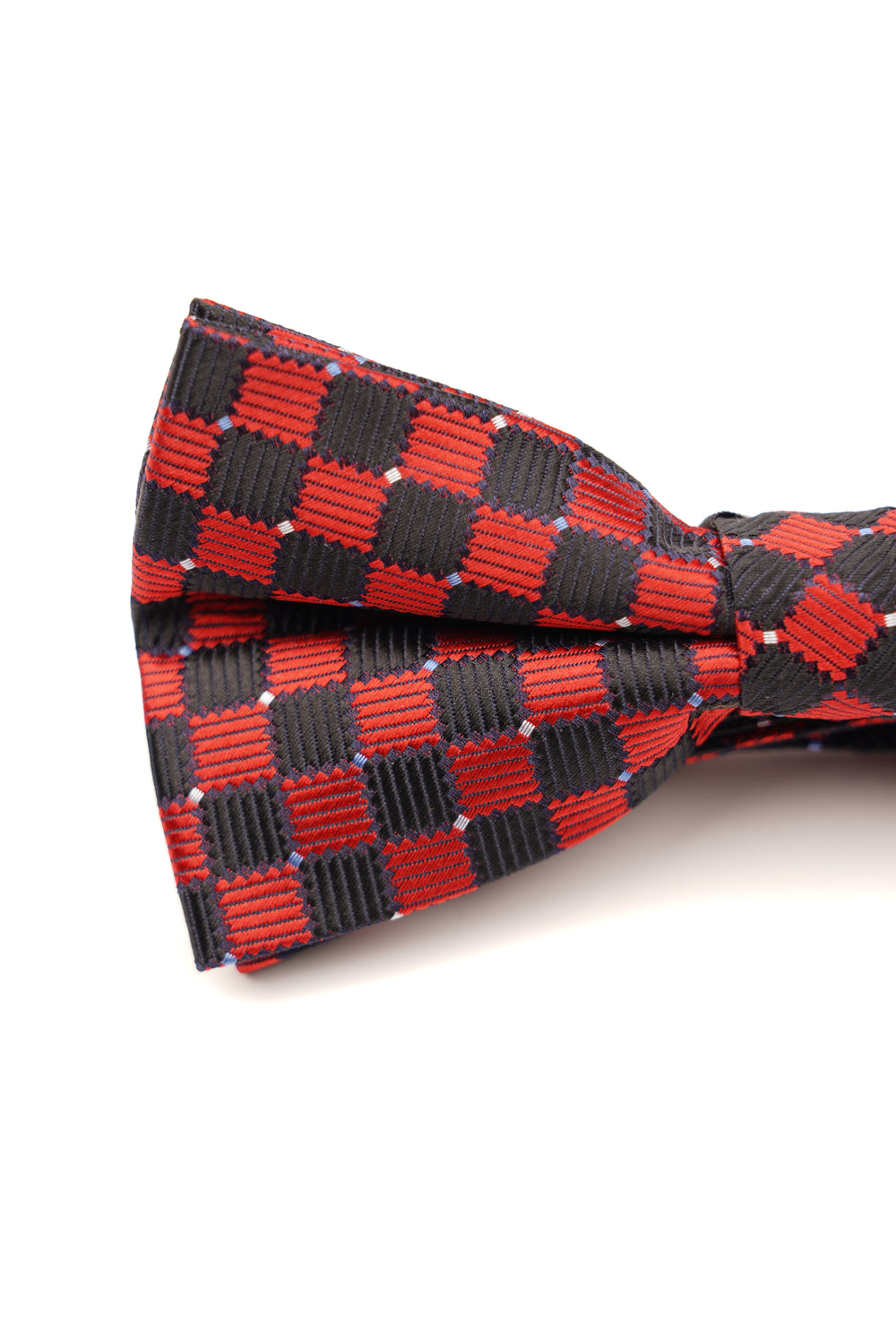 Papion pre-legat negru cu carouri roșii din mătase