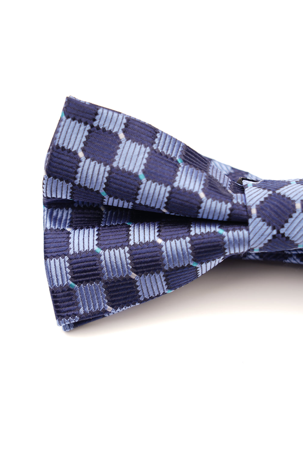 Papion pre-legat albastru cu carouri bleu din mătase