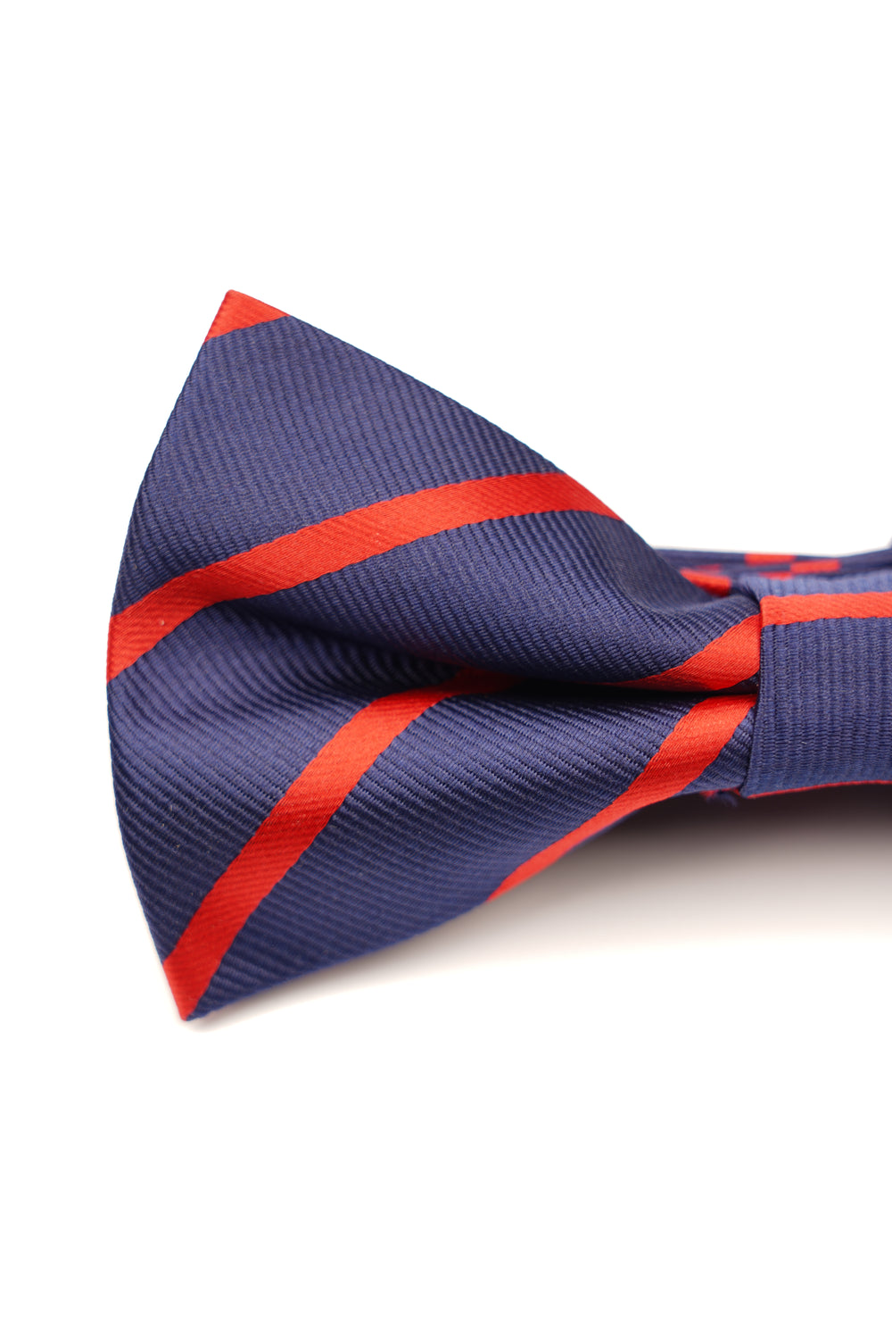 Papion pre-legat albastru cu dungi roșii din mătase
