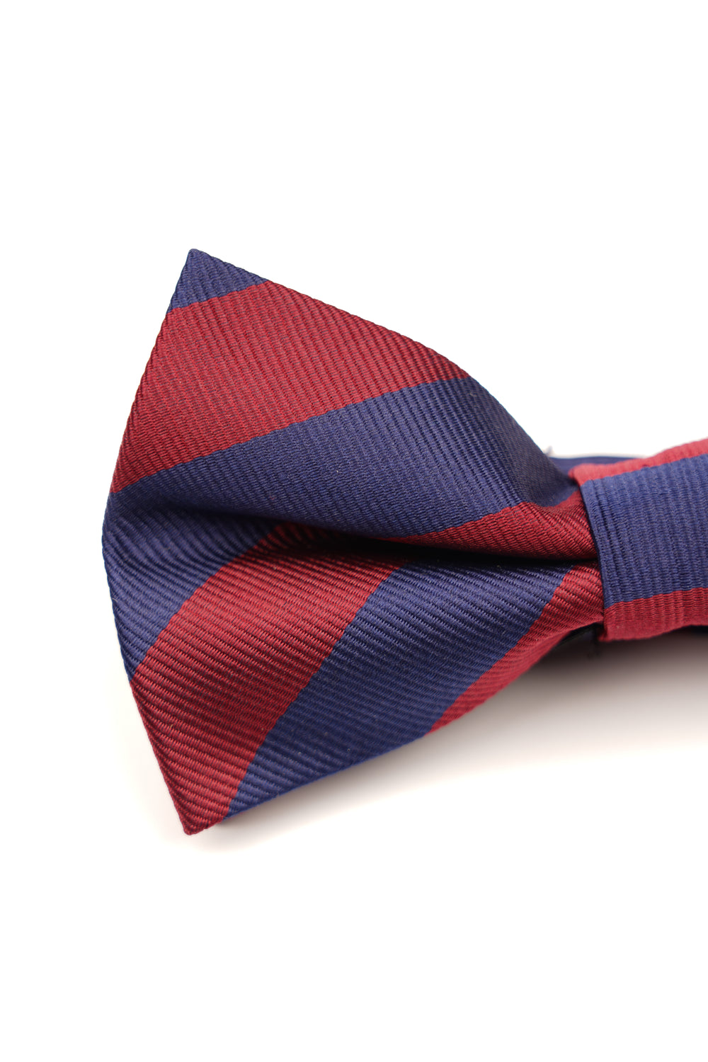 Papion pre-legat albastru cu dungi bordo din mătase