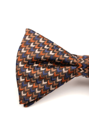 Papion pre-legat multicolor cu model zig-zag din mătase