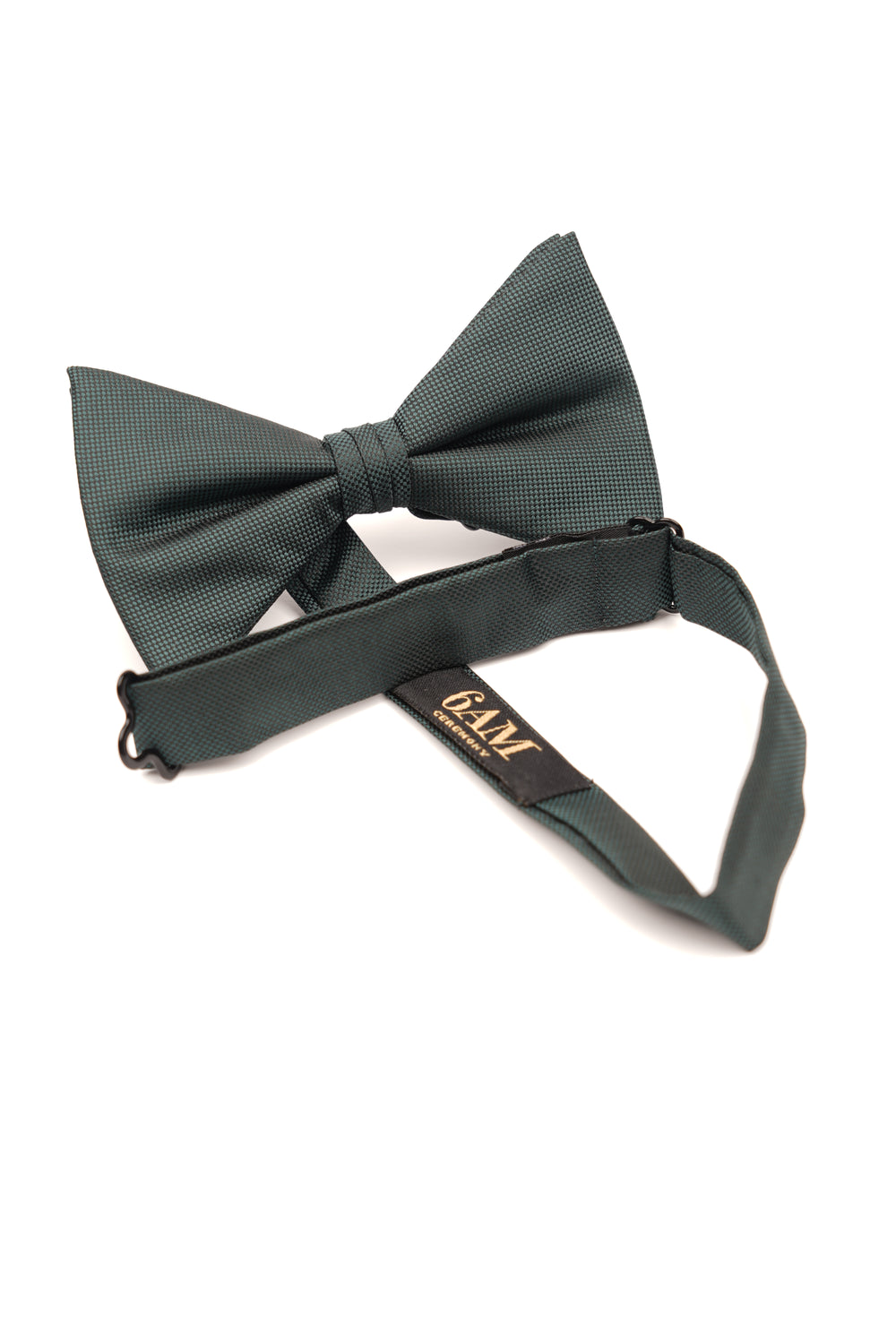 Papion pre-legat verde închis cu textură micro-pătrată din mătase