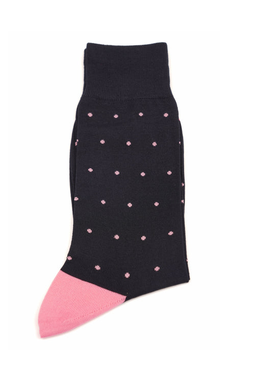 Șosete negre cu buline roz