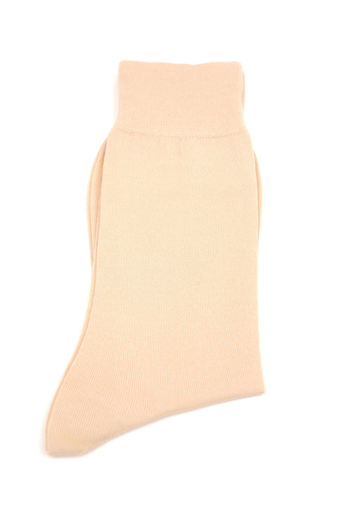 Șosete bej deschis uni din bumbac