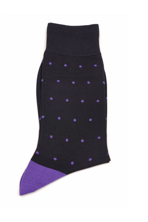 Șosete negre cu buline mov