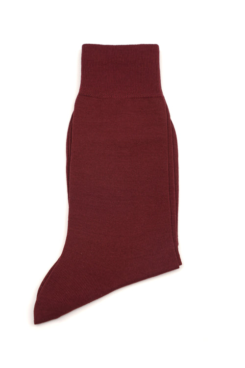 Șosete bordo uni din bumbac