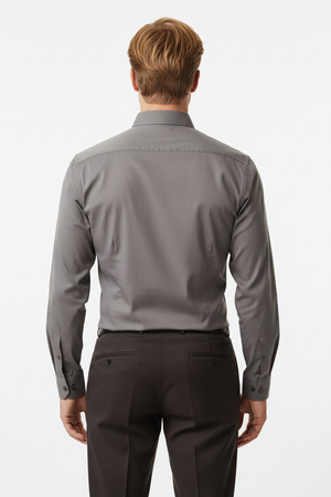 Cămașă Bărbați Gri – Bumbac Elastic